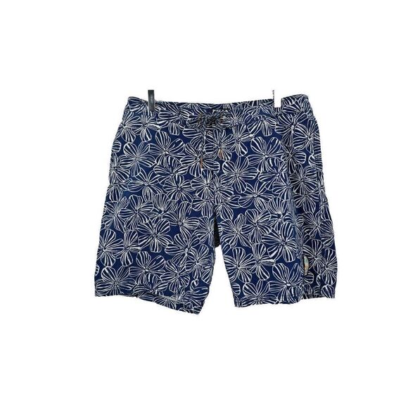 Reyn Spooner Men's Size 36 Mala Melia Boardshorts Cotton Floral Blue White Swim - Picture 1 of 12